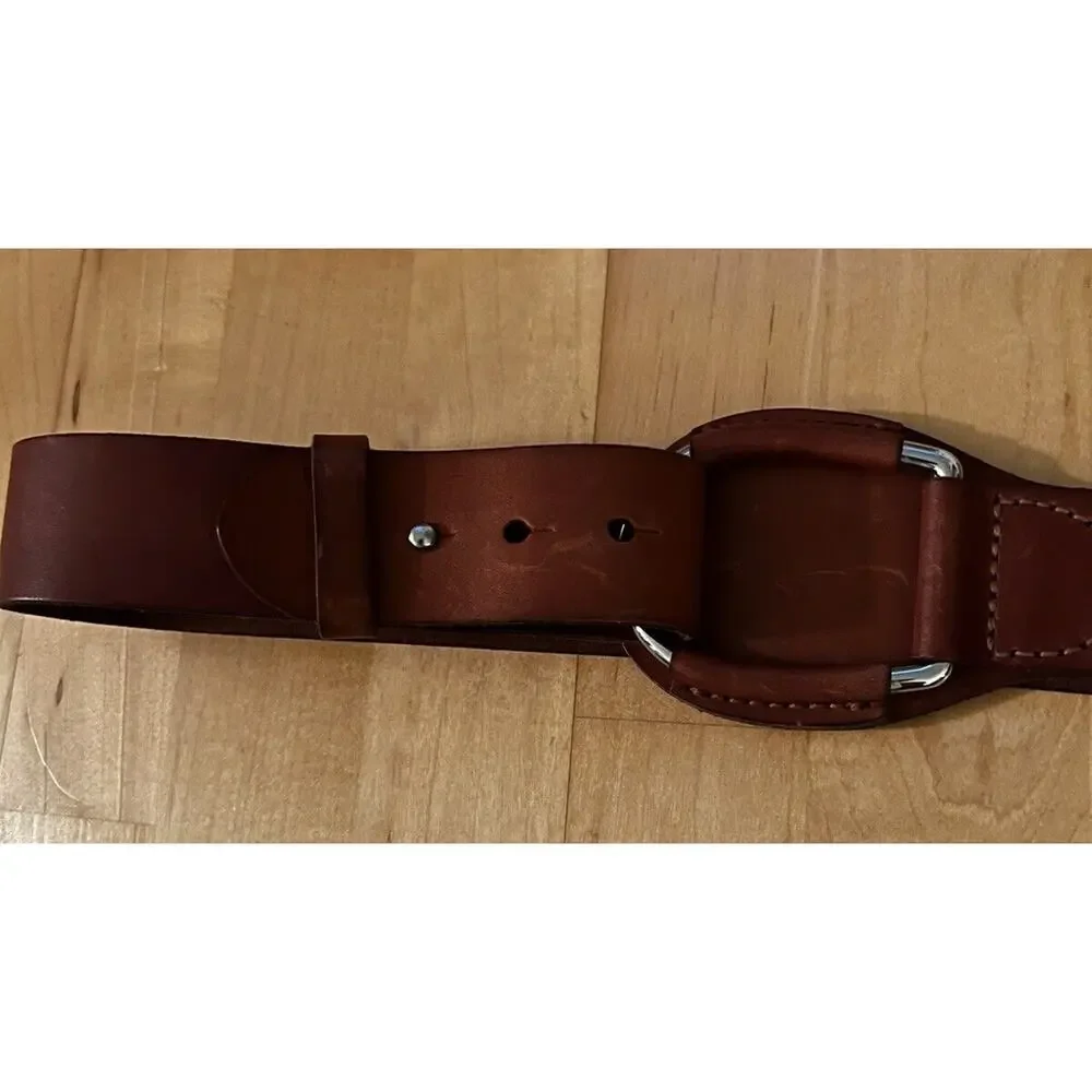 NWOT Lauren Ralph Lauren Brown leather Coated D Ring Horsebit Equestrian L